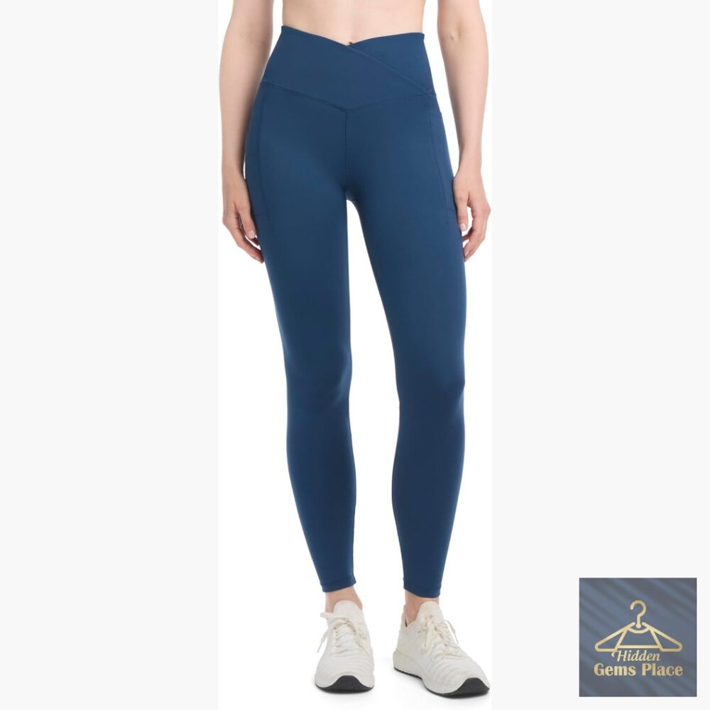 High Rise Athletic Leggings with Side Pockets, Moisture Wicking